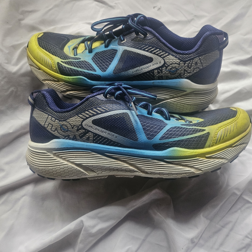 Hoka Blue and Yellow Athletic Shoes One. No In Soles
